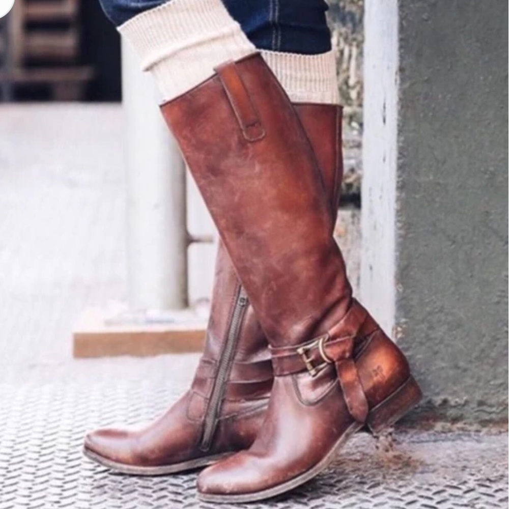 Frye Brown Leather Knee-High Boots
